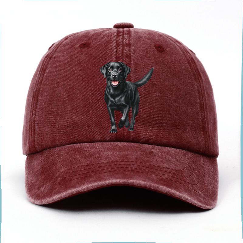 Baseballkappe mit schwarzem Labrador-Print ist das perfekte Geburtstagsgeschenk für Tierliebhaber, größenverstellbar für Unisex und Damen