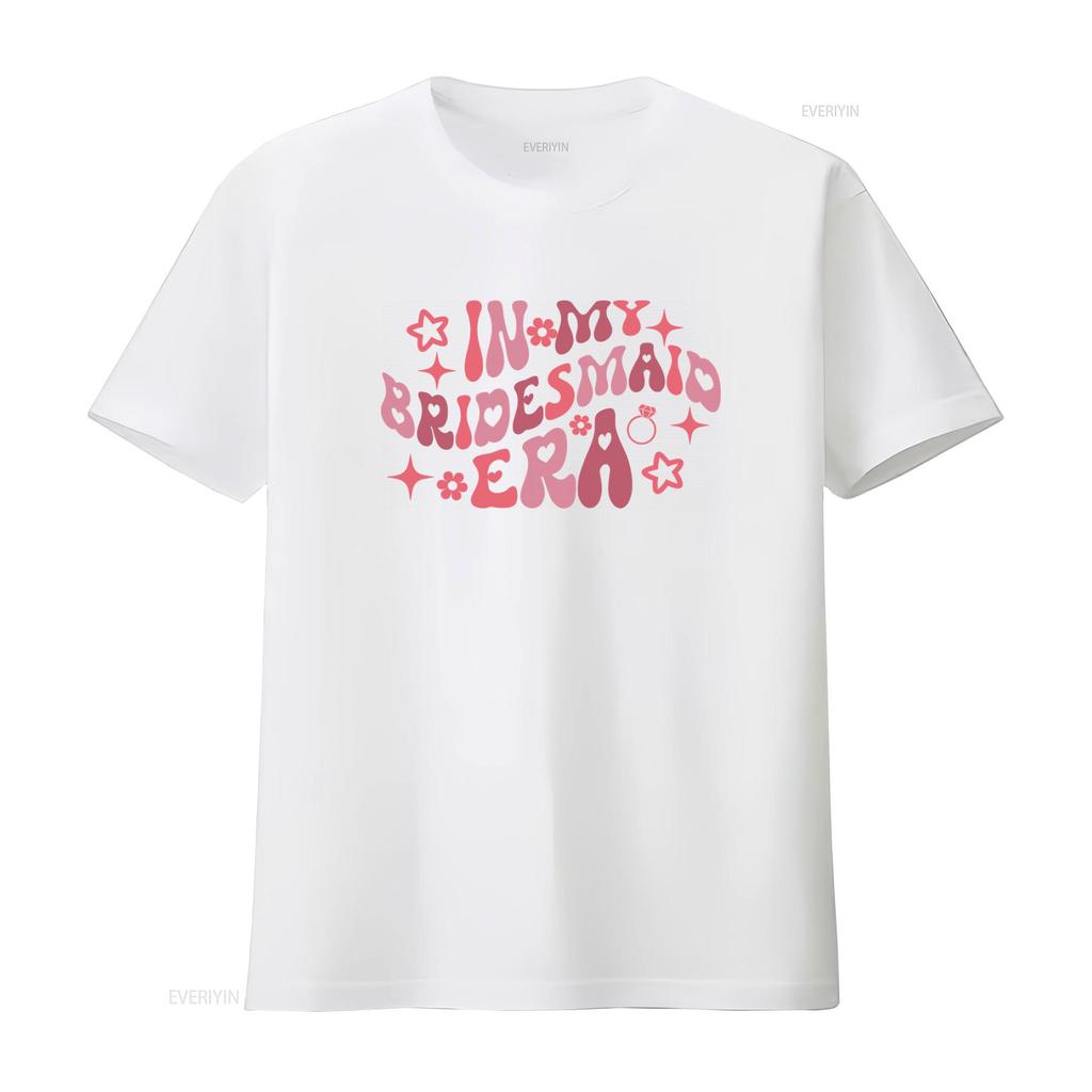 In My Bridesmaid Era T Shirt Maid Of Honor Bachelorette Bridal Party Wedding Matching  vintage Washed graphic fashion Soft