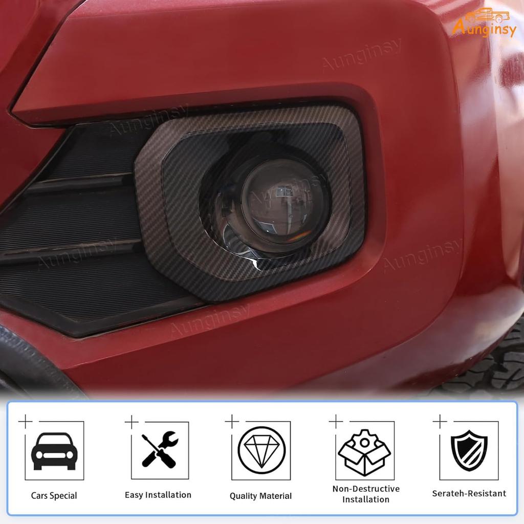 Aunginsy Front Fog Light Lamp Cover Compatible with Toyota Tacoma 2016-2023 Front Fog Lights Guard Front Bumper Lamp Frame Bezels Front Side Light