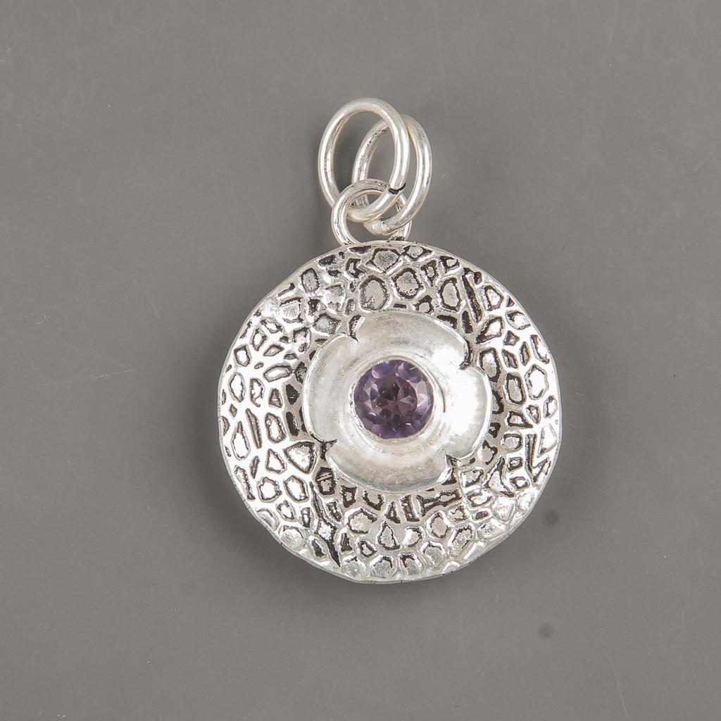 Pandantiv cu Piatră Prețioasă Ametist African, Argint Sterling 935, Pandantiv din Argint Superb Făcut Manual Pentru Cadou de Ziua Recunoștinței