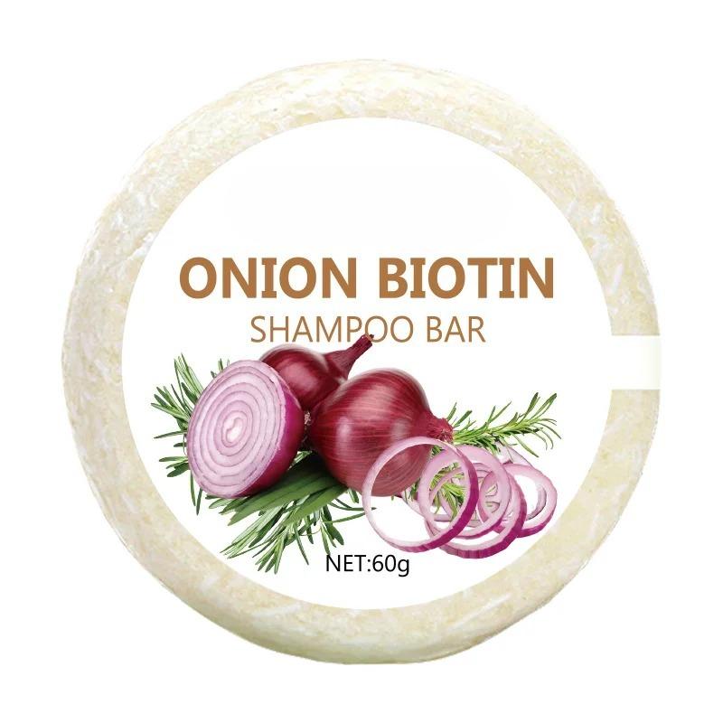 

Onion and Biotin Shampoo Soap - 60g, Suitable for All Hair Types, Moisturizing and Smoothing, Rich in Rosemary Extract 1pc бежевий