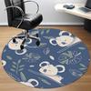 1PC Koala Leaves Office Round Area Rug, Mat Suitable For Office, Under Office Chairs Bedroom Living Room Home Decor, Room Deco