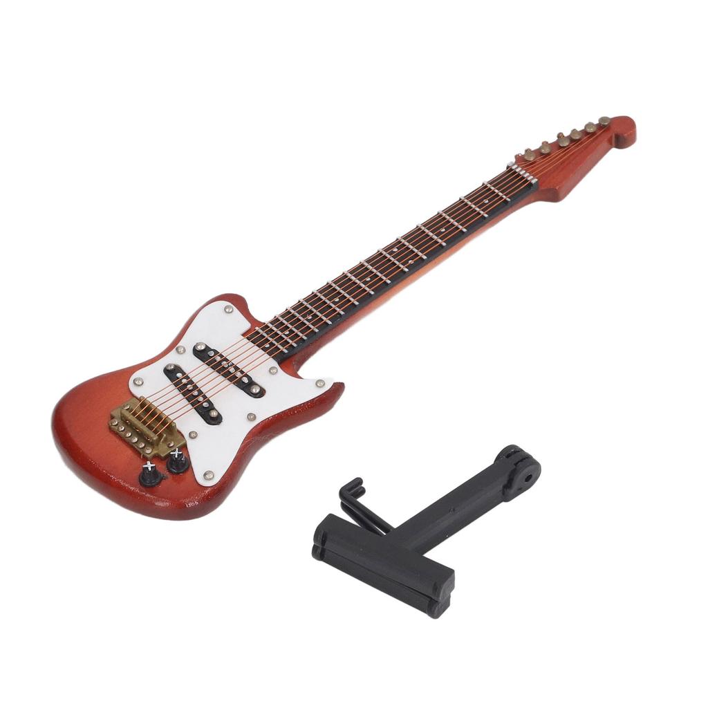 Miniature Dollhouse Guitar Toy Lightweight Exquisite Shape Educational Wooden Craft Ornaments for