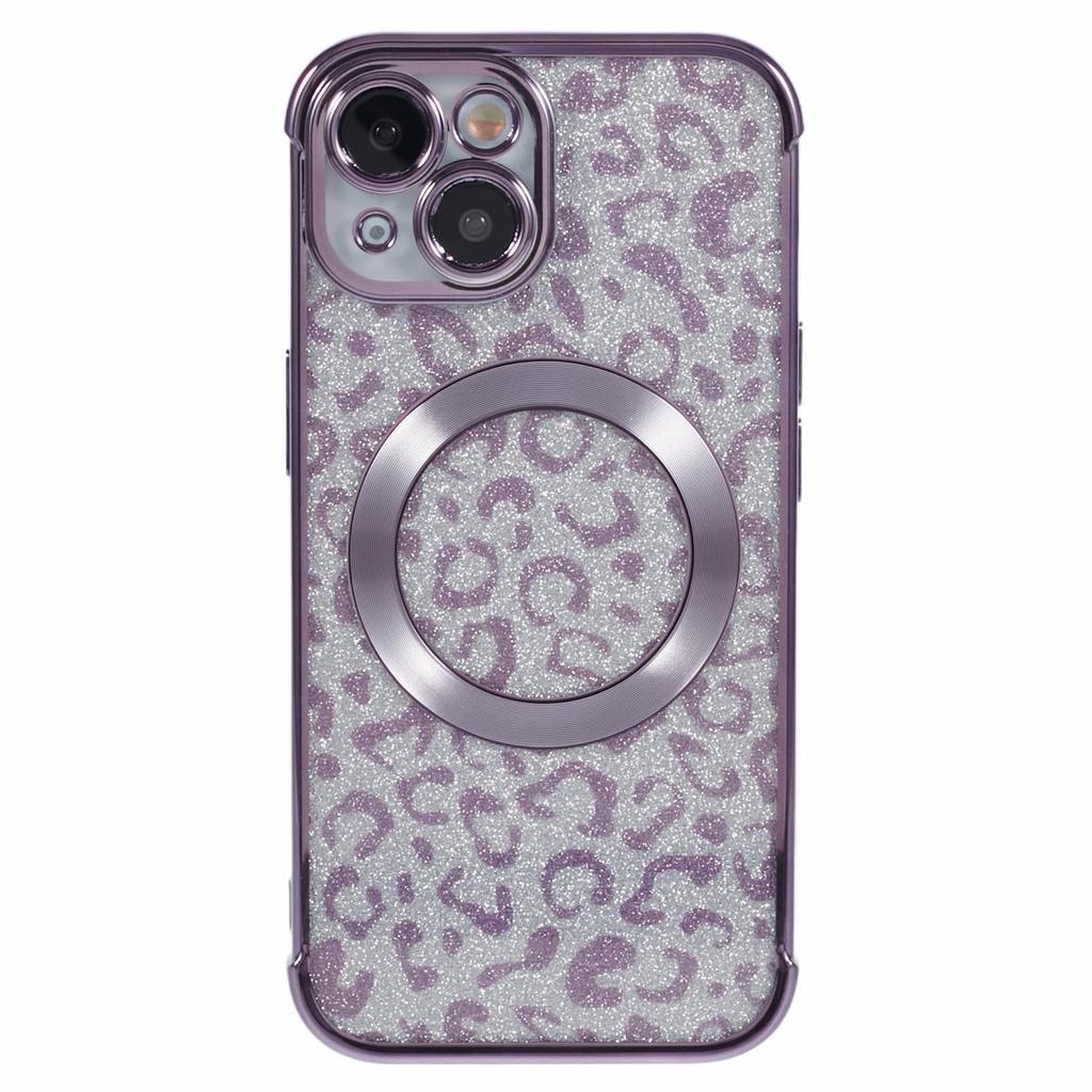 HRF Serie für iPhone 14 TPU Hülle Leopard Galvanisierte Abdeckung Kompatibel mit MagSafe