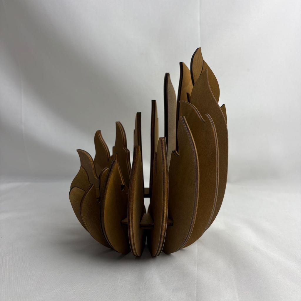 Lotus-Shaped Candle Holder Wooden Creative Candlestick without Candles Manual Assembly DIY Wooden Candle Holder Decoration