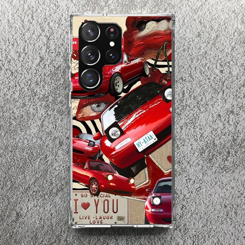 JDM Car MX5 Cute Print Soft Case for Samsung Galaxy S25 S24 S23 S22 Ultra S21 Plus S20 FE Phone Shell S10 + Edge Cover