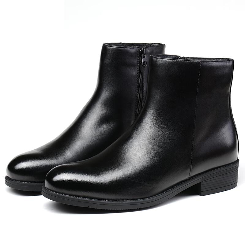 Jihua 3515 Starker Mann Herren Chelsea Winterstiefel mit Lammfellfutter