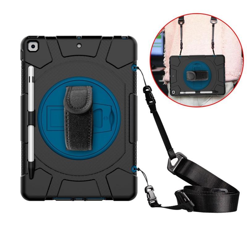360 Rotation Wristband Stand IPad 10.2 7th 8th 9th Gen Full Body Shockproof Silicone Case