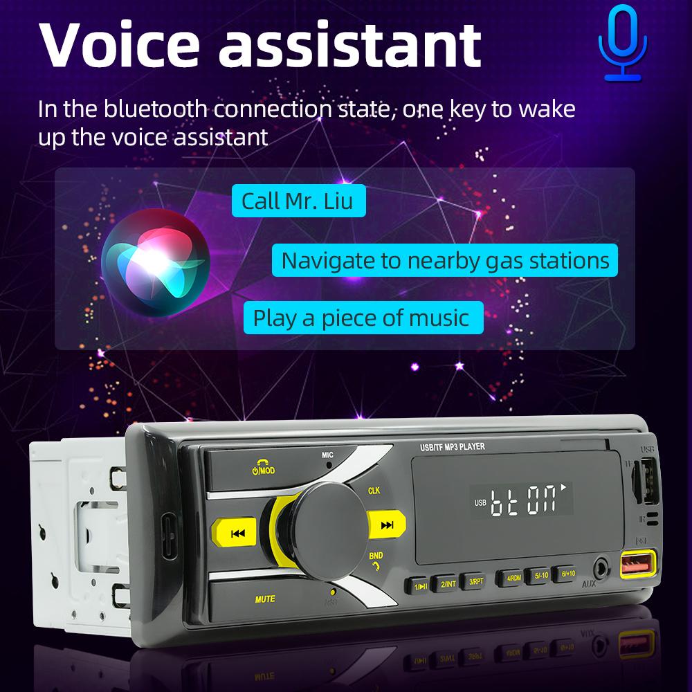 D3107 Carro Bluetooth Smart MP3 Player Suporte Assistente de Voz Inteligente/Rádio FM Auto