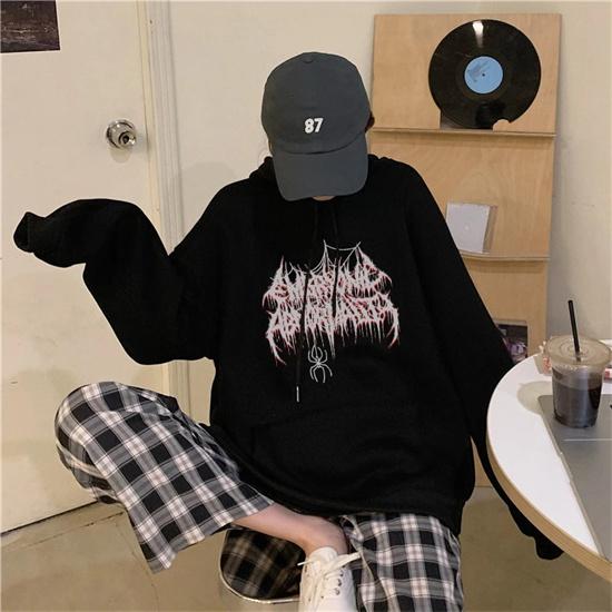 Buy Gothicstyle Women's Hoodie Dark Letters Loose Long