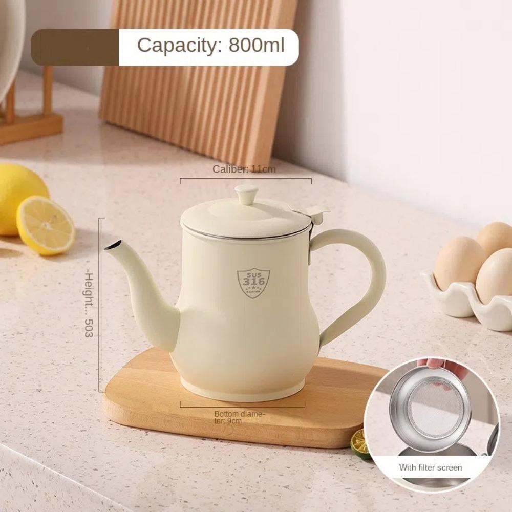 

Stainless Steel Oil Pot Household Oil Storage Container Oil Dispenser Bottle Kitchen Utensils 800ml