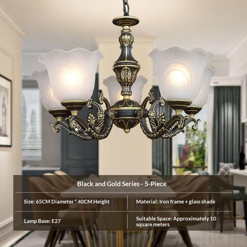 Living Room Pendant Lamp Luxurious Atmospheric Simple Retro and Personalized LED Lighting Fixtures
