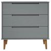VidaXL Commode MOLDE Grey 80x40x80 Cm Solid Pine Wood 350506