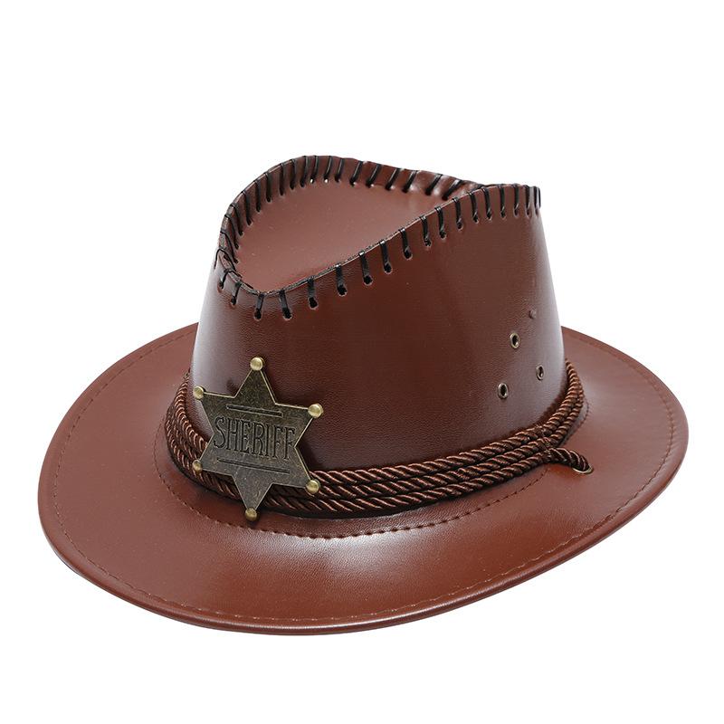 Outdoor Straw Hat Men's Summer Seaside Beach Hat Western Cowboy Hat Men's Mountaineering Sun Hat Sunscreen Sun Hat