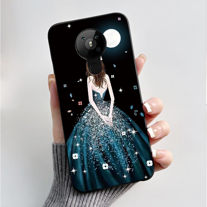 Printing Pattern Case For Nokia 5.3/Nokia 5.4/Nokia 3.4 Coque Soft Silicone Black Shell Cover Cute Flower Cartoon Casing Fundas