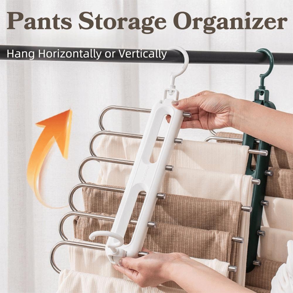 Прочные складные вешалки для брюк Многослойная сушилка для одежды Вешалка для одежды Органайзер для путешествий белый 939₽
