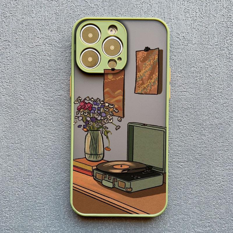 Cartoon Home Furnishing Table Cat Phone Case For iPhone 15 14 13 12 11 Pro Max Mini SE2 15 14 8 7 Plus X XR XS Shockproof Covers