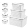 Contenants de stockage alimentaire 17 pièces pour l'organisation de la cuisine Comprend 7 couvercles 7 boîtes 3 paniers égouttoirs Idéal pour fruits et légumes