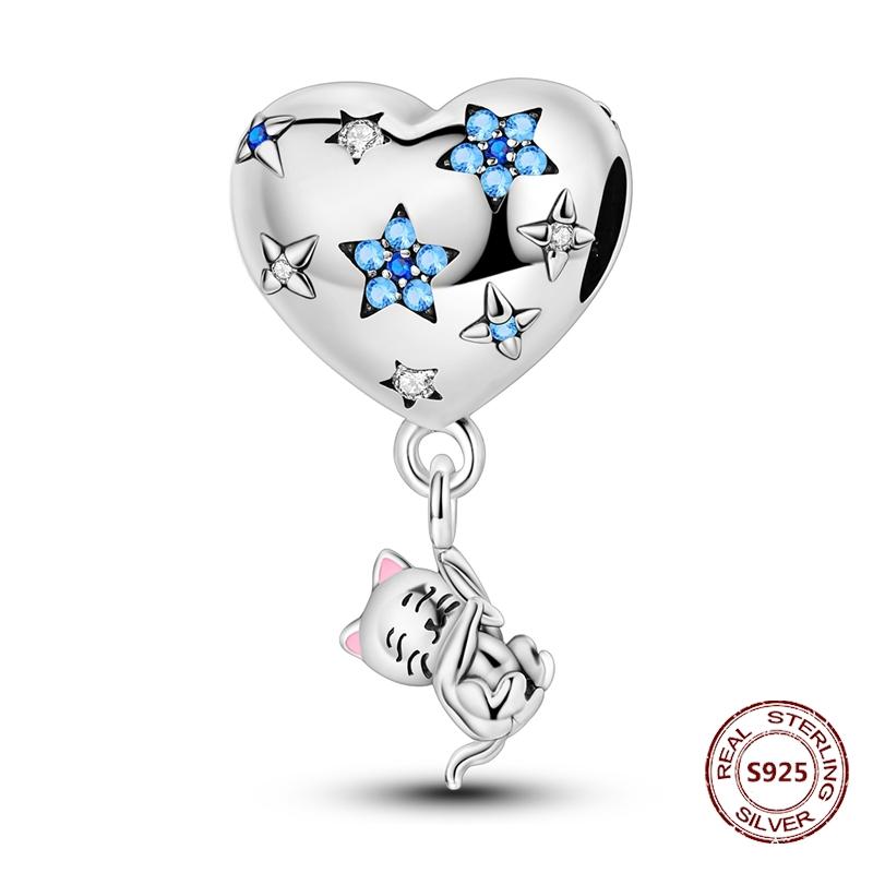 Copper Original Dog Cat Safety Chain Lazy Cat Pink Zircon Pet Paw Print Footprint Charms Fit Bracelet For Women Diy Jewelry