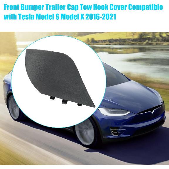 Jaronx Compatible with Tesla Model S/X Front Bumper Tow Hook Cover 2016-, Front Bumper Tow Eye Cover Trailer Hook Cap Replacement, for Tesla Model