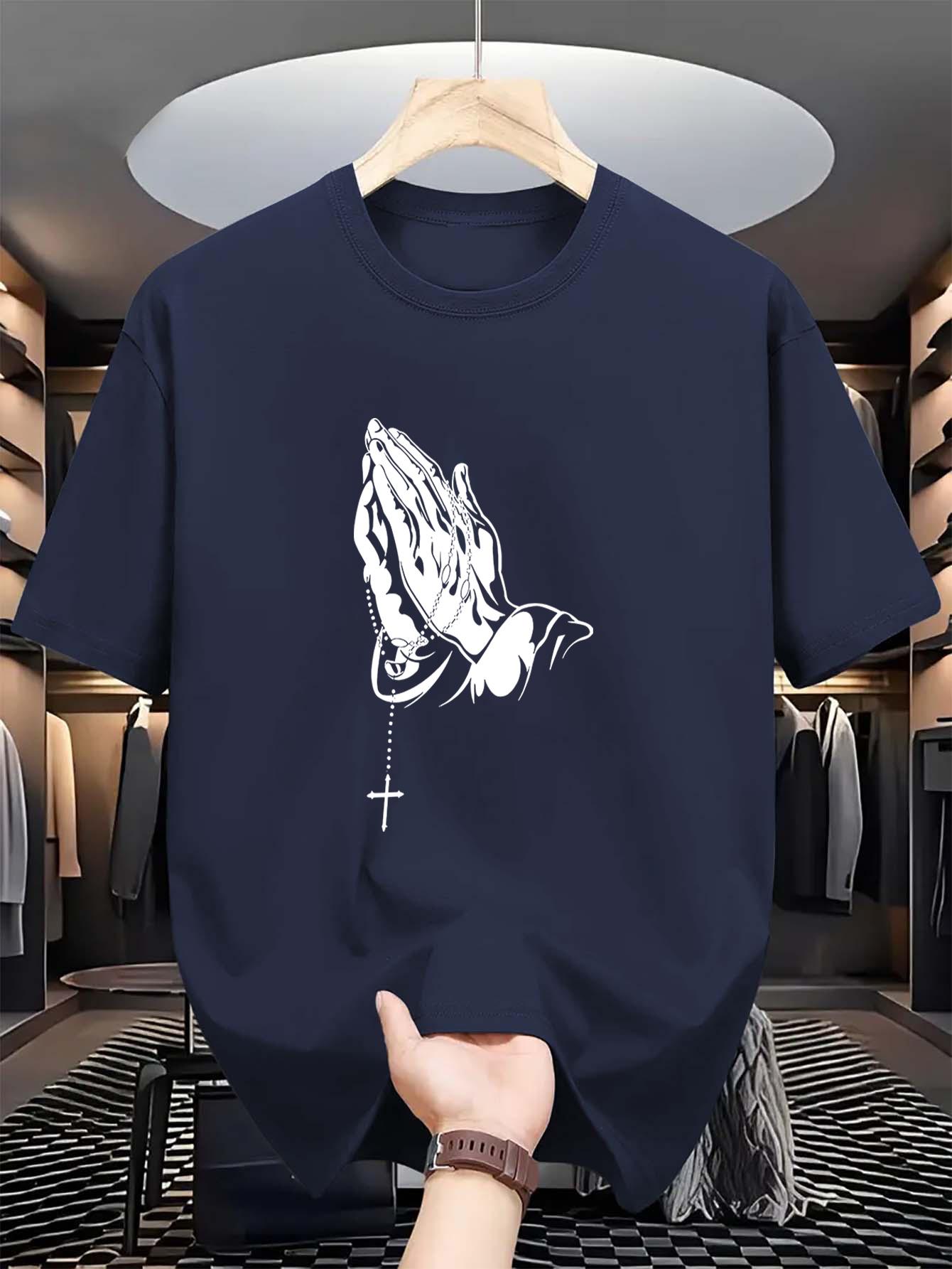 

Men S Casual Short Sleeve T-shirt, Composition, Crew Neck, Slight Stretch, Summer Fashionable Tee XXXXXL темно-синього кольору