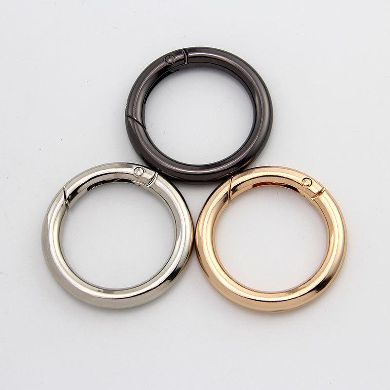 Electroplated Zinc Alloy O-Ring Spring Buckle for Handbags, Jewelry, and Keyrings