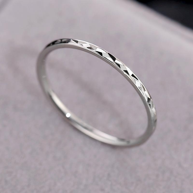 Minimalist Titanium Steel Ring Diamond Cut Stainless Steel Couple Ring Fashion Jewelry