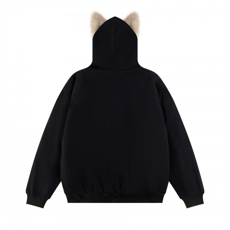 Winter Thick Cotton Padded Jacket Streetwear Loose Warm Hooded Zipper Coat Couples Casual Outerwear
