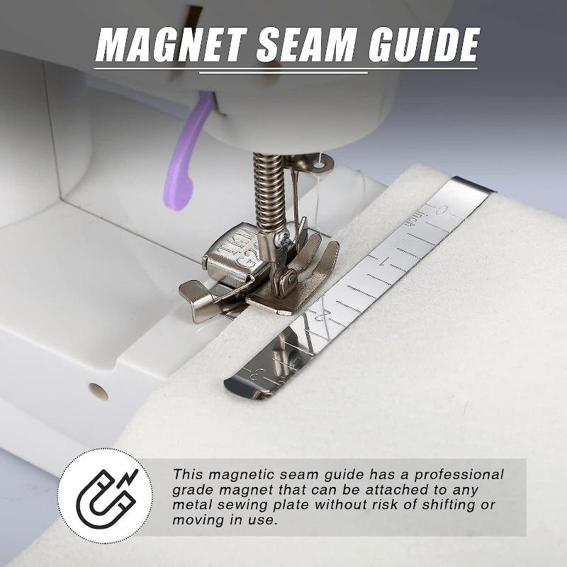 7Pcs Magnetic Seam Guide Sewing Machine Guide Magnets Stainless Steel Hemming Clips Measurement Sewing Ruler Quilting