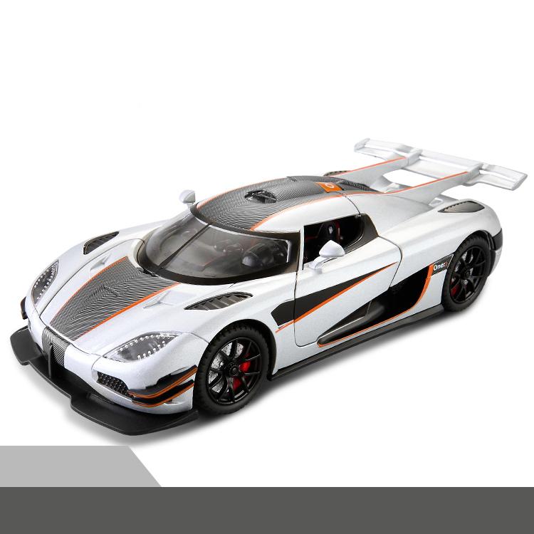 1:24 KNSG Jesko Alloy Super Muscle Car Model Metal Diecast Sound And Light Pull Back Display Decoration Trendy Ornaments Gifts