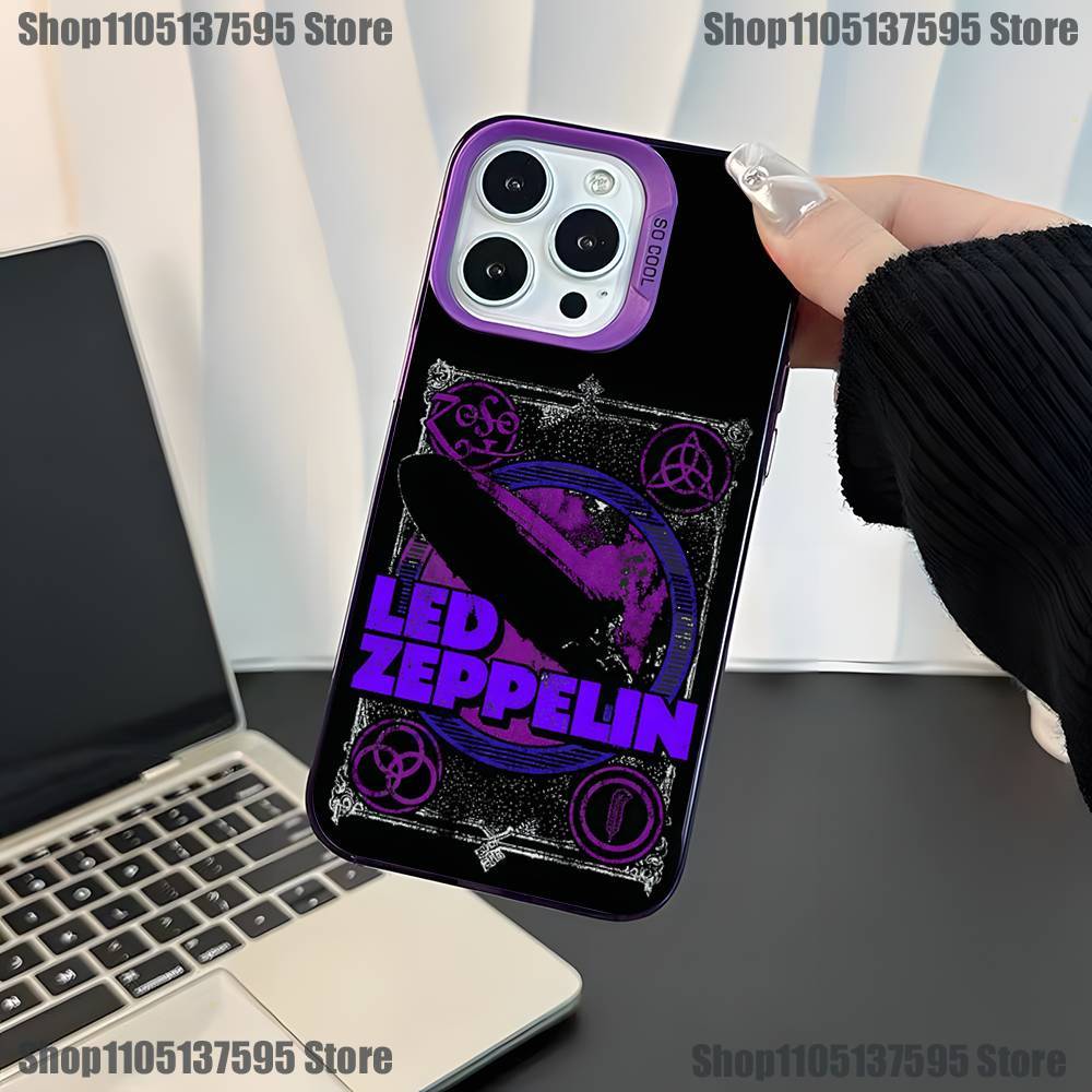 Hot L-Led Z-Zeppelins Band Phone Case For iPhone 17,16,15,14,13,12,11,Mini,Pro,E,SE4,XS,MAX Purple Candy Matte Cover