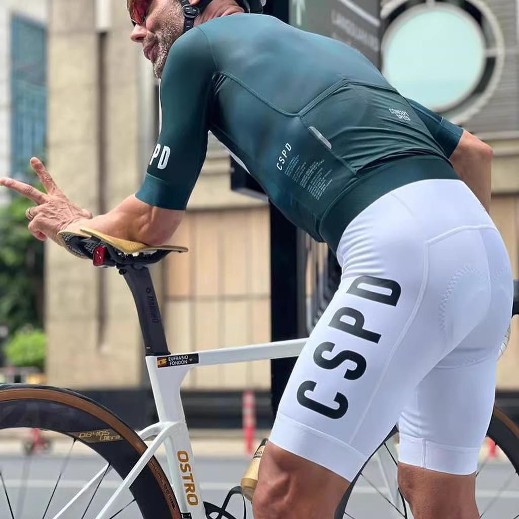 CSPD Summer Black & White Cycling Bib Shorts for Men & Women - Road Bike Sportswear, Hot Style 5-Point Design.