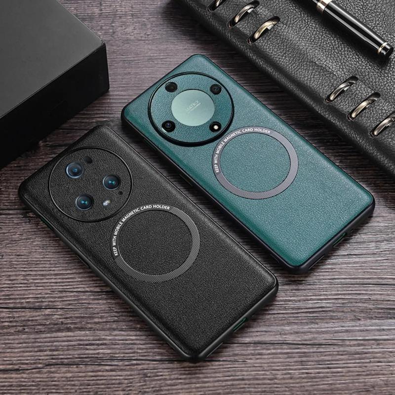 Husă din piele PU pentru Honor Magic 6 5 Lite Husă pentru Magsafe Husă magnetică de încărcare fără fir antișoc pentru Honor X9A X9B Couqe