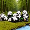 4 Panda Figuur Stijlen: Kleine PVC Ornamenten voor Doe-het-zelf Landschappen, Plantenpotten, Taarten & Auto Dashboard