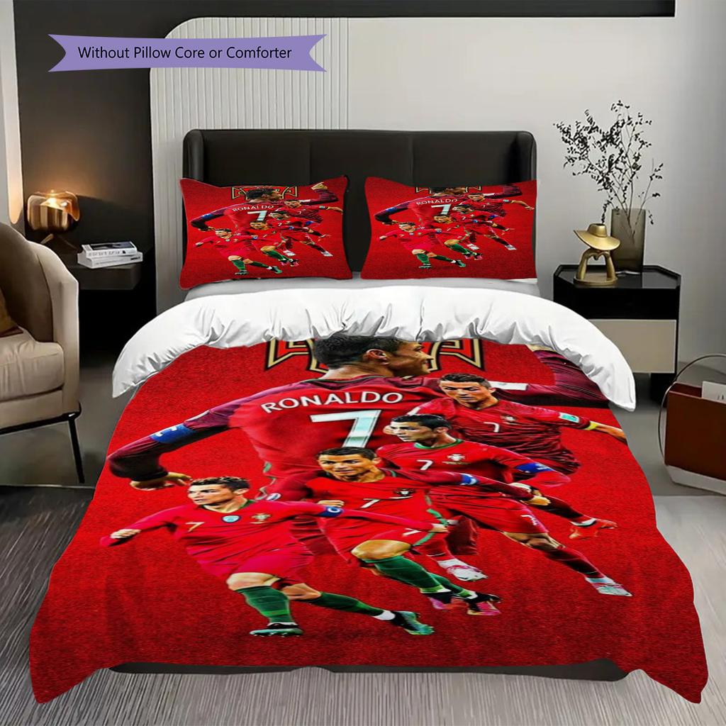 Ronaldo's Legacy Three-piece set (1 * duvet cover + 2 * pillowcase, without core) Bedding set Duvet cover and pillowcase Soft and comfortable