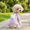 Soft Pet Four Legged Clothes Warm Pet Belly Cover Pet Sleepwear Dog Striped Jumpsuit  Home Wear