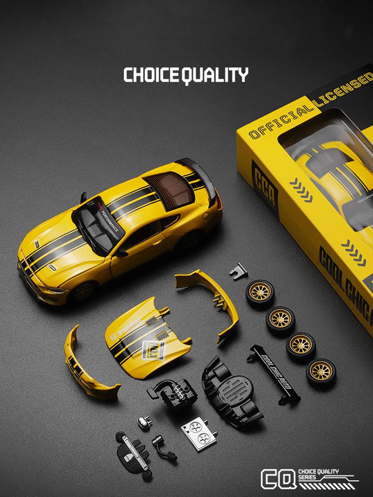 LLB4 CCA 1:42 Ford Mustang GT 2018 Assembled Model Car, Zinc Alloy Metal Ornament, Collectible Gift Car