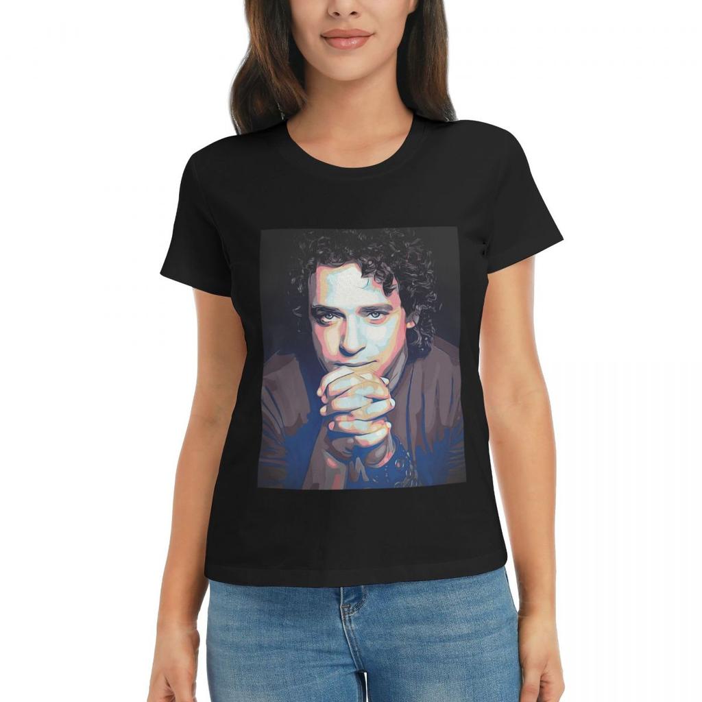 Women TShirt Gustavo Cerati Music Summer Short Sleeve Tees Crew Neck Cotton T Shirts Clothes Tops Streetwear