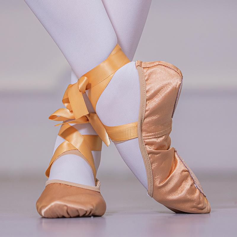 Damen Satinband Ballettschuhe - Weiche Sohle für Tanzpraxis und Unterricht
