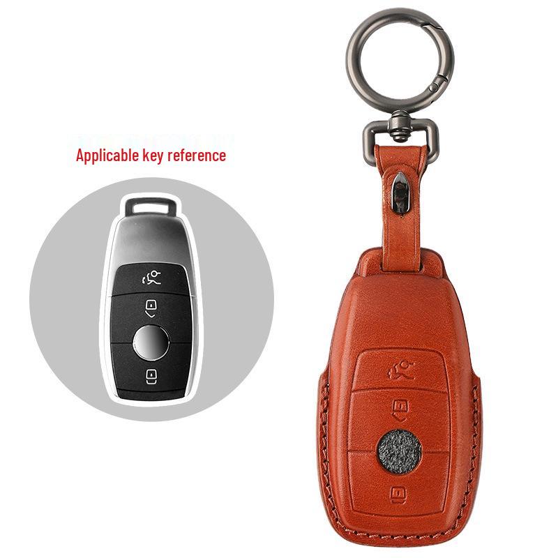Genuine Leather Handmade Smart Car Key Case for Mercedes - Full Cover