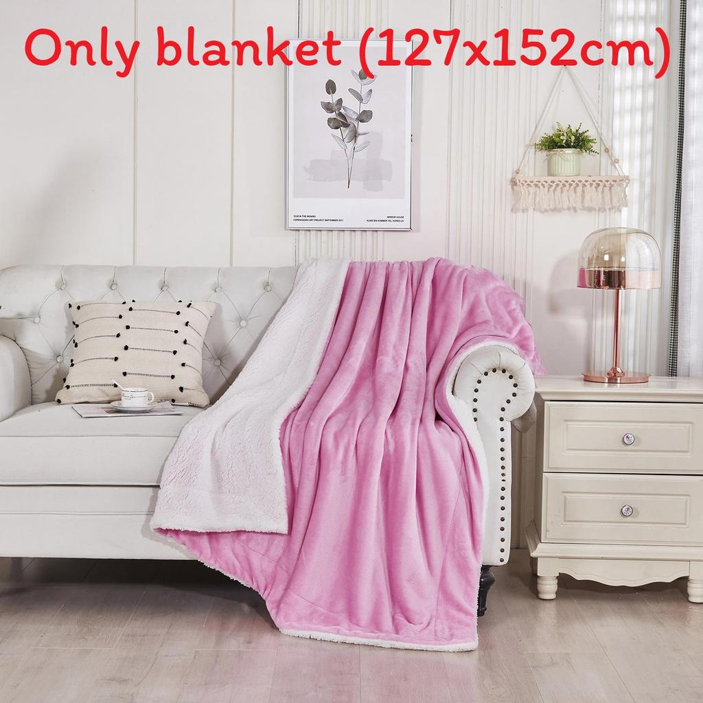 Soft Polyester Sherpa Bed Blanket For Winter Cozy Couch And Travel Comfort