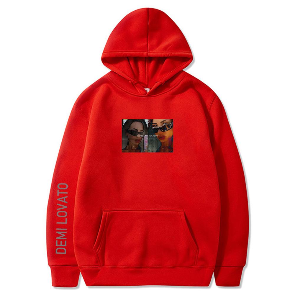 

KISS HOODIE Demi Lovato 2026 new hoodie Casual Print Harajuku sweatshirt with Hooded Fleece Comfortable Hoody XXXL червоний
