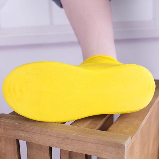 1 Pair Waterproof Shoe Cover Outdoor Non-slip Overshoes Galoshes Reusable Foldable Rain Boot Shoes Protector Cover for Men Women
