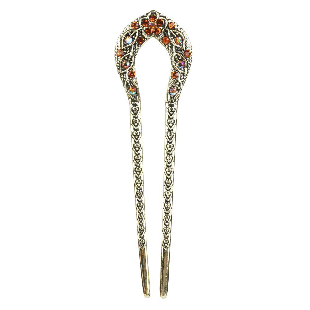 Double Prong Vintage Crystal Chignon Hair Pins Hair Chopsticks Hair Sticks Hairstyle Accessory