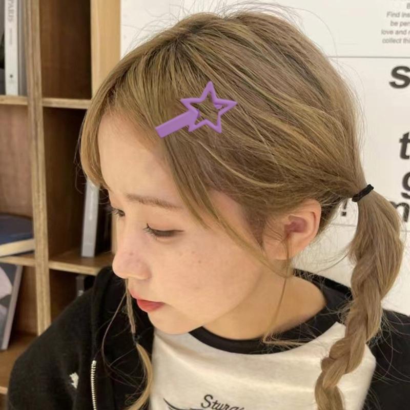 Cute Star Barrettes Clip Hairpin Y2K Girls Ornaments Headdress Hair Accessories Harajuku Barrettes Clip Bangs Hairpin