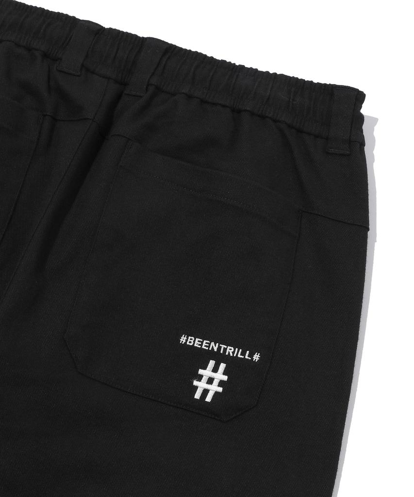 BEENTRILL NEWYORK Peach Twill Comfort Fit Fatigue Pants (Black)