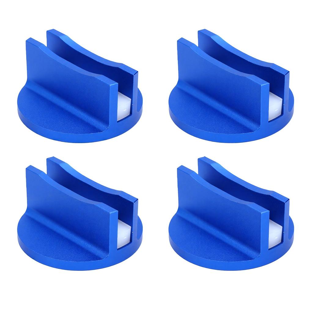 4 PCS Aluminum Grooved Magnetic Jack Pad Welding Jacking Adapter for SUV Truck Garage Blue
