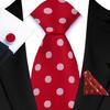 Red Striped Paisley Solid Floral Wedding 8CM Tie For Men Design Mens Necktie Hanky Cufflink Set For Daily Wear Business Party