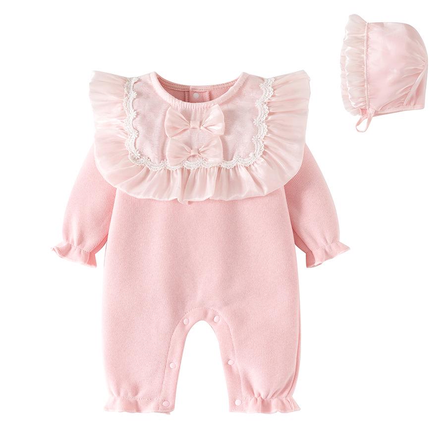 Baby Girls  Thick Velvet Princess Bodysuit Jumpsuit - Autumn/Winter Outerwear 73cm