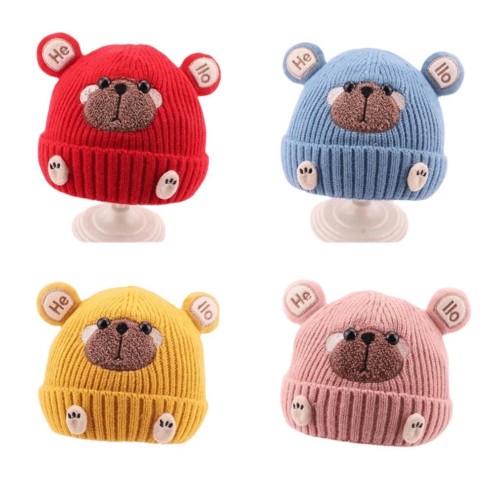 Soft Knit Baby Hat Plush Knitted Hat Cute Pullover Hat Cold Weather